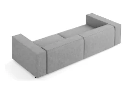 Cosmopolitan Design - Sofá "Arendal" 4 lugares em tecido chenille com efeito canelado cinza escuro - 244x102x70cm