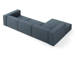 Cosmopolitan Design - Sofá de canto esquerdo "Arendal" 4 lugares em tecido chenille azul real - 284x166x70cm