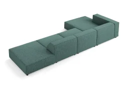 Cosmopolitan Design - Sofá de canto esquerdo "Arendal" 5 lugares em tecido chenille petróleo - 341x166x70cm