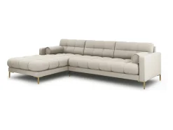 Cosmopolitan Design - Sofá de canto esquerdo "Bali" 5 lugares em tecido estrutural bege - 293x185x75cm