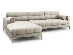 Cosmopolitan Design - Sofá de canto esquerdo "Bali" 5 lugares em tecido estrutural bege - 293x185x75cm