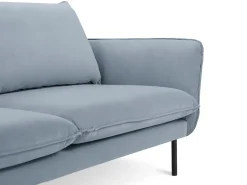 Cosmopolitan Design - Sofá "Vienna" 4 lugares em veludo azul claro - 230x92x95cm