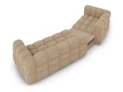 Cosmopolitan Design - Sofá modular virado para a esquerda "Sky" 3 lugares em veludo areia - 353x148x75cm