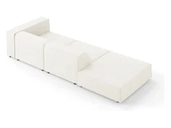 Cosmopolitan Design - Sofá esquerdo "Arendal" 4 lugares em tecido chenille com efeito canelado marfim - 262x102x70cm