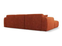 Cosmopolitan Design - Sofá de canto direito "Nolio" 4 lugares em tecido chenille terracota - 260x170x72cm