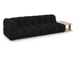 Cosmopolitan Design - Sofá modular direito "Sky" 4 lugares em veludo preto - 297x102x75cm