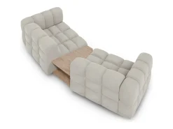 Cosmopolitan Design - Sofá modular "Sky" 2 lugares em veludo bege claro - 280x148x75cm