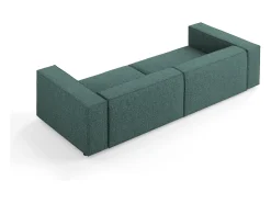 Cosmopolitan Design - Sofá "Arendal" 4 lugares em tecido chenille petróleo - 244x102x70cm