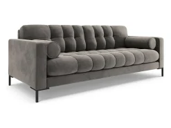 Cosmopolitan Design - Sofá "Bali" 4 lugares em veludo cinza claro - 217x92x75cm