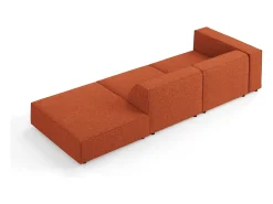 Cosmopolitan Design - Sofá direito "Arendal" 4 lugares em tecido chenille terracota - 262x102x70cm