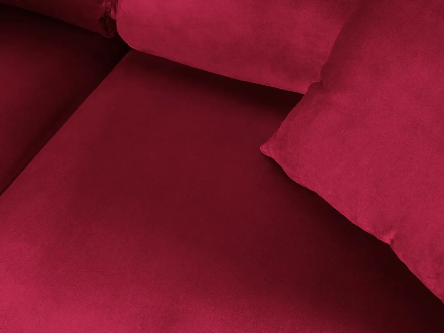 Cosmopolitan Design - Sofá convertível de canto esquerdo com caixa de arrumação "Kyoto" 5 lugares em veludo vermelho - 243x194x88cm
