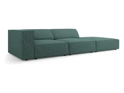 Cosmopolitan Design - Sofá direito "Arendal" 4 lugares em tecido chenille petróleo - 262x102x70cm