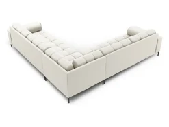 Cosmopolitan Design - Sofá de canto simétrico "Bali" 6 lugares em tecido estrutural bege claro - 256x256x75cm