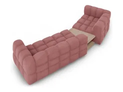 Cosmopolitan Design - Sofá modular virado para a esquerda "Sky" 3 lugares em veludo salmão - 353x148x75cm