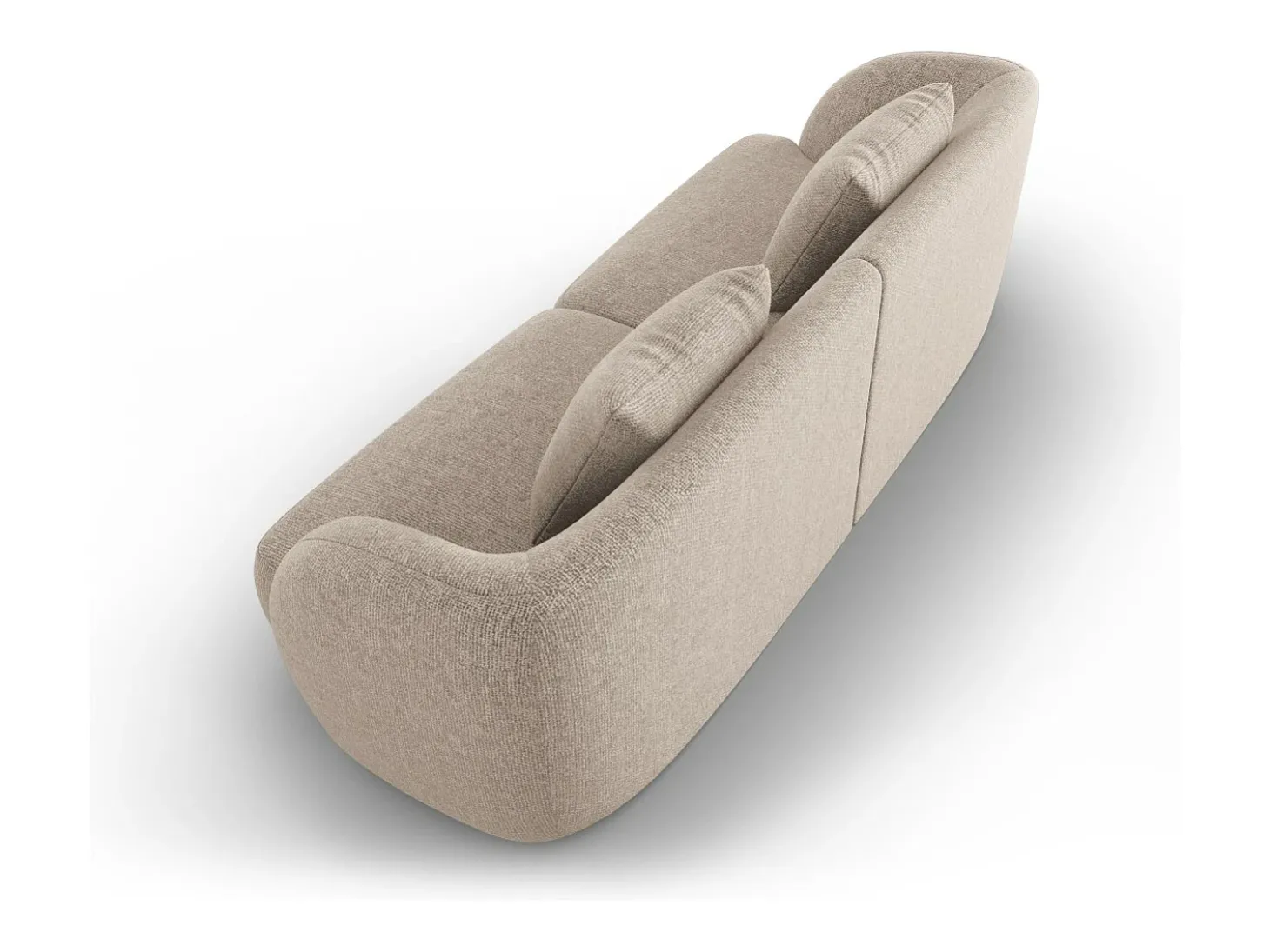 Cosmopolitan Design - Sofá "Tulum" 2 lugares em tecido chenille bege - 180x90x70cm