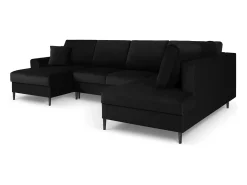 Cosmopolitan Design - Sofá panorâmico convertível em linha reta com caixa de arrumação 
