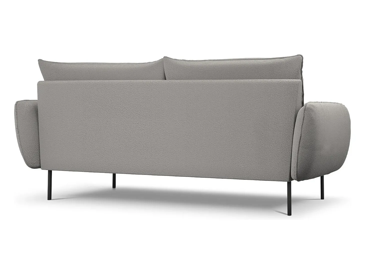 Cosmopolitan Design - Sofá "Vienna" 4 lugares em tecido bouclé cinza - 230x92x95cm