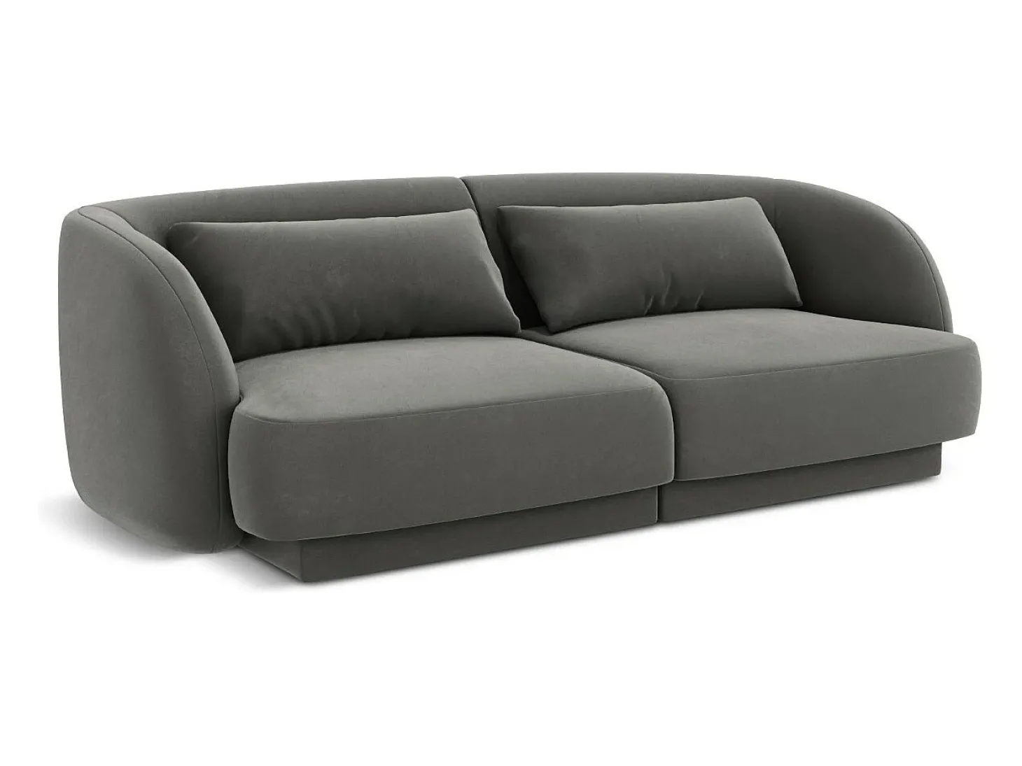 Cosmopolitan Design - Sofá "Tulum" 2 lugares em veludo cinza claro - 180x90x70cm