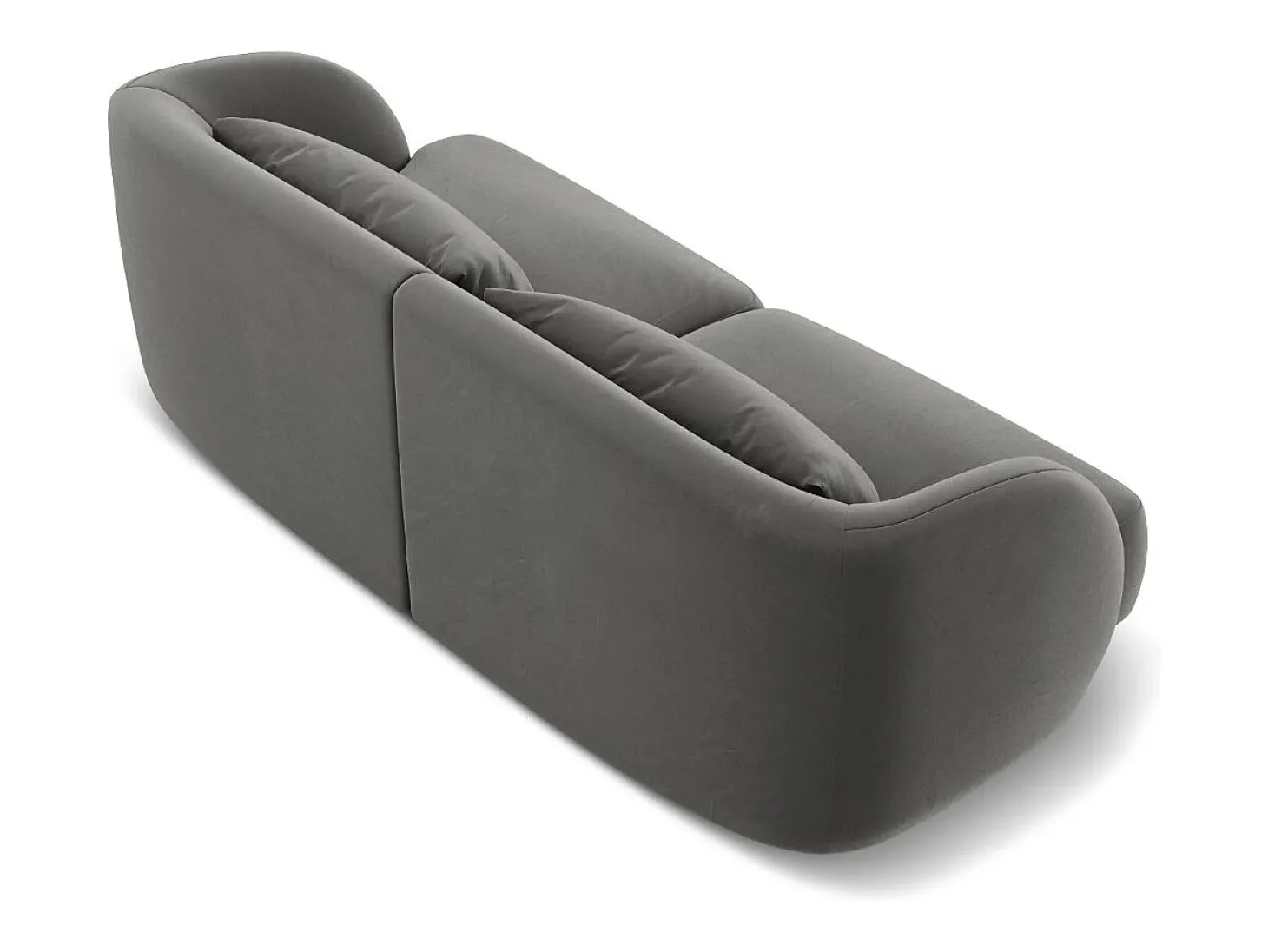 Cosmopolitan Design - Sofá "Tulum" 2 lugares em veludo cinza claro - 180x90x70cm