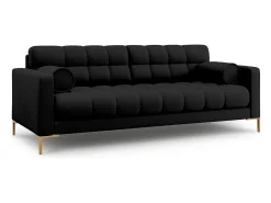 Cosmopolitan Design - Sofá "Bali" 3 lugares em tecido estrutural preto - 177x92x75cm