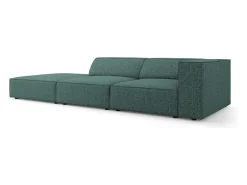 Cosmopolitan Design - Sofá esquerdo "Arendal" 4 lugares em tecido chenille petróleo - 262x102x70cm