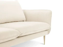 Cosmopolitan Design - Sofá "Vienna" 4 lugares em veludo bege claro - 230x92x95cm