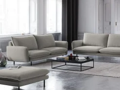 Cosmopolitan Design - Sofá "Vienna" 2 lugares em tecido estrutural cinza claro - 160x92x95cm