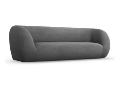 Cosmopolitan Design - Sofá "Essen" 3 lugares em tecido bouclé cinza escuro - 230x95x86cm