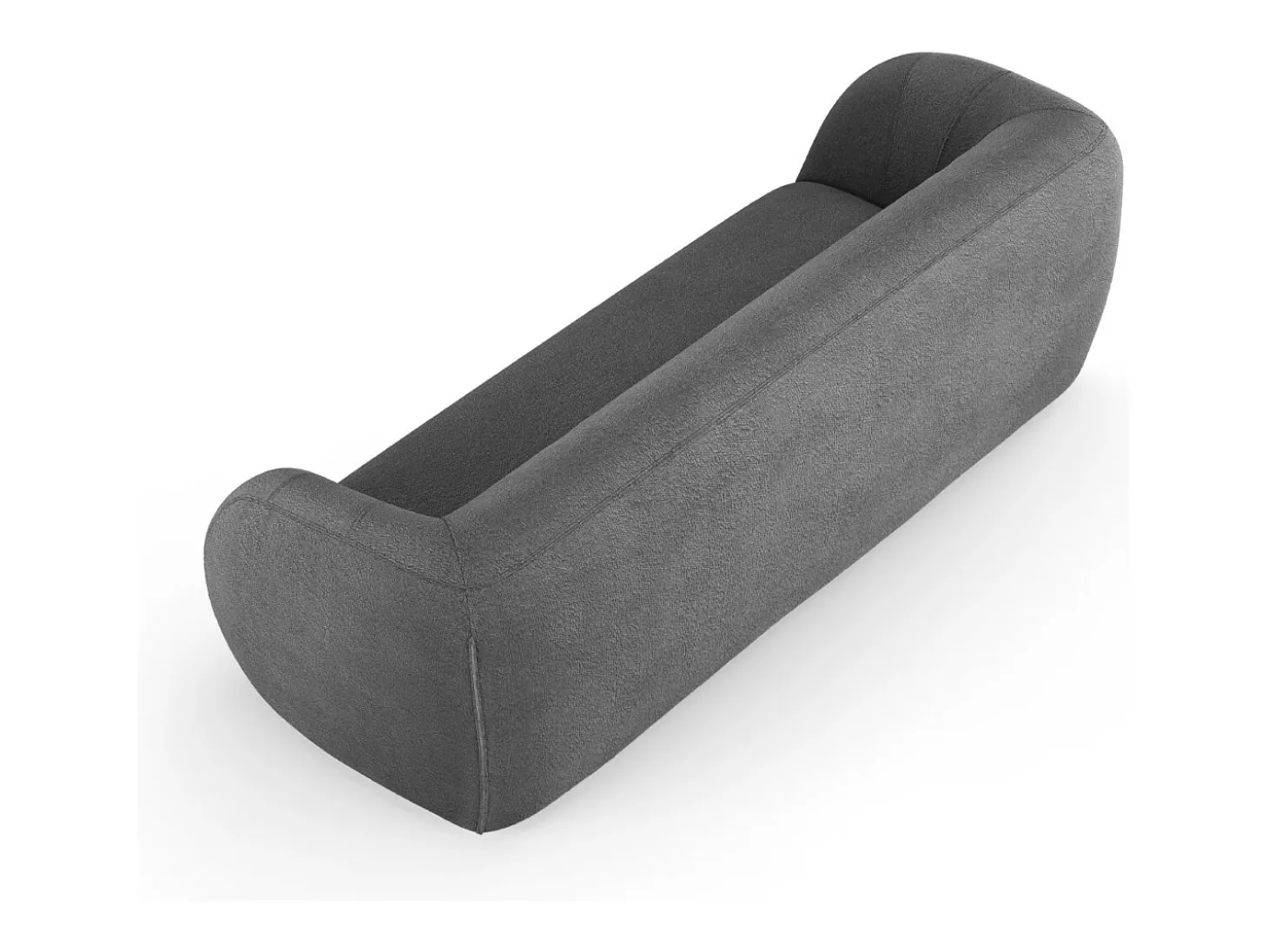 Cosmopolitan Design - Sofá "Essen" 3 lugares em tecido bouclé cinza escuro - 230x95x86cm