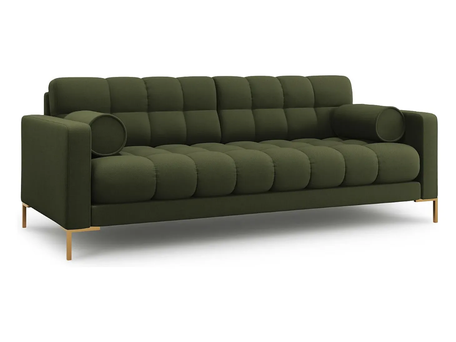 Cosmopolitan Design - Sofá "Bali" 4 lugares em tecido estrutural verde - 217x92x75cm
