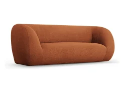 Cosmopolitan Design - Sofá "Essen" 2 lugares em tecido bouclé marrom - 210x95x86cm