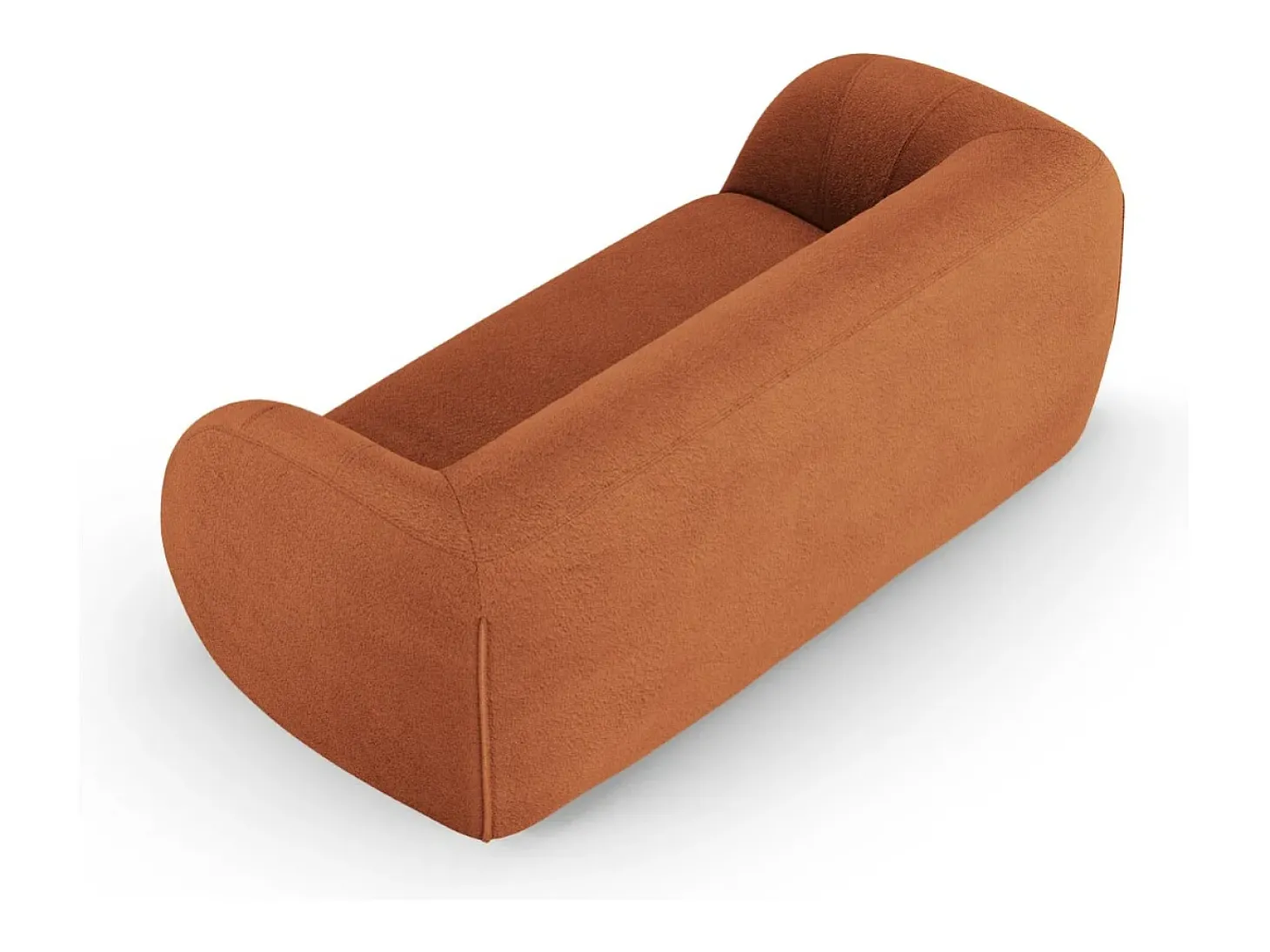 Cosmopolitan Design - Sofá "Essen" 2 lugares em tecido bouclé marrom - 210x95x86cm
