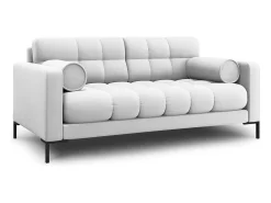 Cosmopolitan Design - Sofá "Bali" 2 lugares em tecido estrutural cinza claro - 152x92x75cm