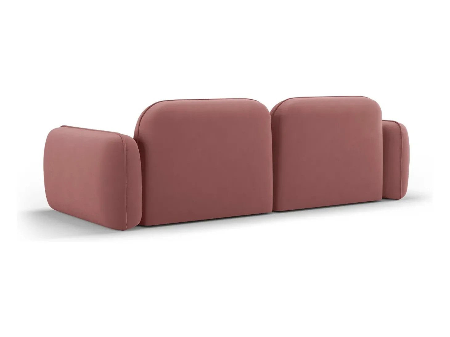 Cosmopolitan Design - Sofá modular "Sydney" 3 lugares em veludo salmão - 230x90x70cm