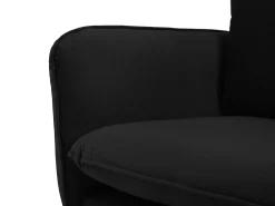 Cosmopolitan Design - Sofá "Vienna" 2 lugares em veludo preto - 160x92x95cm