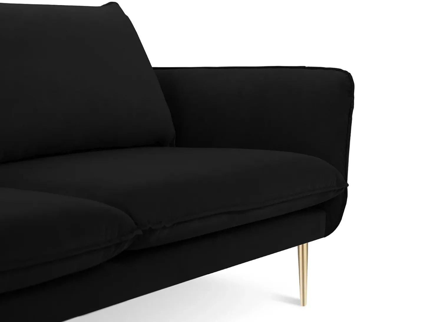 Cosmopolitan Design - Sofá "Vienna" 2 lugares em veludo preto - 160x92x95cm