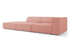 Cosmopolitan Design - Sofá esquerdo "Arendal" 4 lugares em tecido chenille rosa - 262x102x70cm