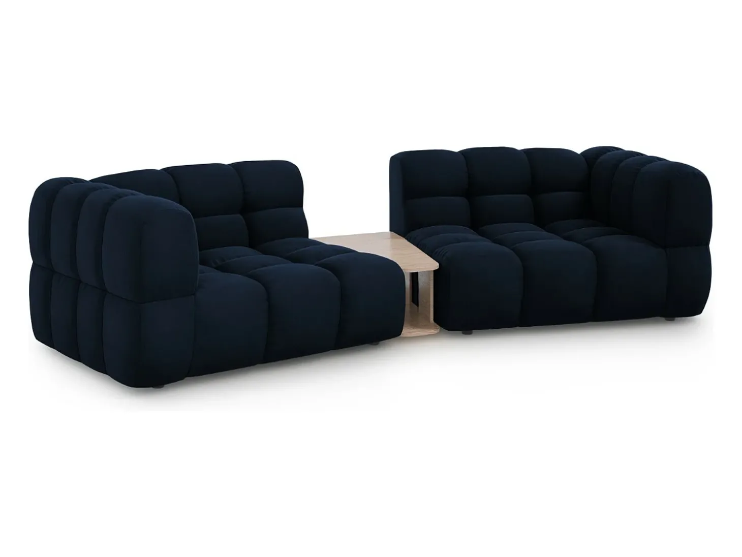 Cosmopolitan Design - Sofá modular "Sky" 2 lugares em veludo azul real - 280x148x75cm