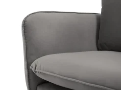Cosmopolitan Design - Sofá "Vienna" 3 lugares em veludo cinza claro - 200x92x95cm