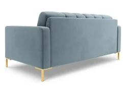 Cosmopolitan Design - Sofá "Bali" 2 lugares em veludo azul claro - 152x92x75cm