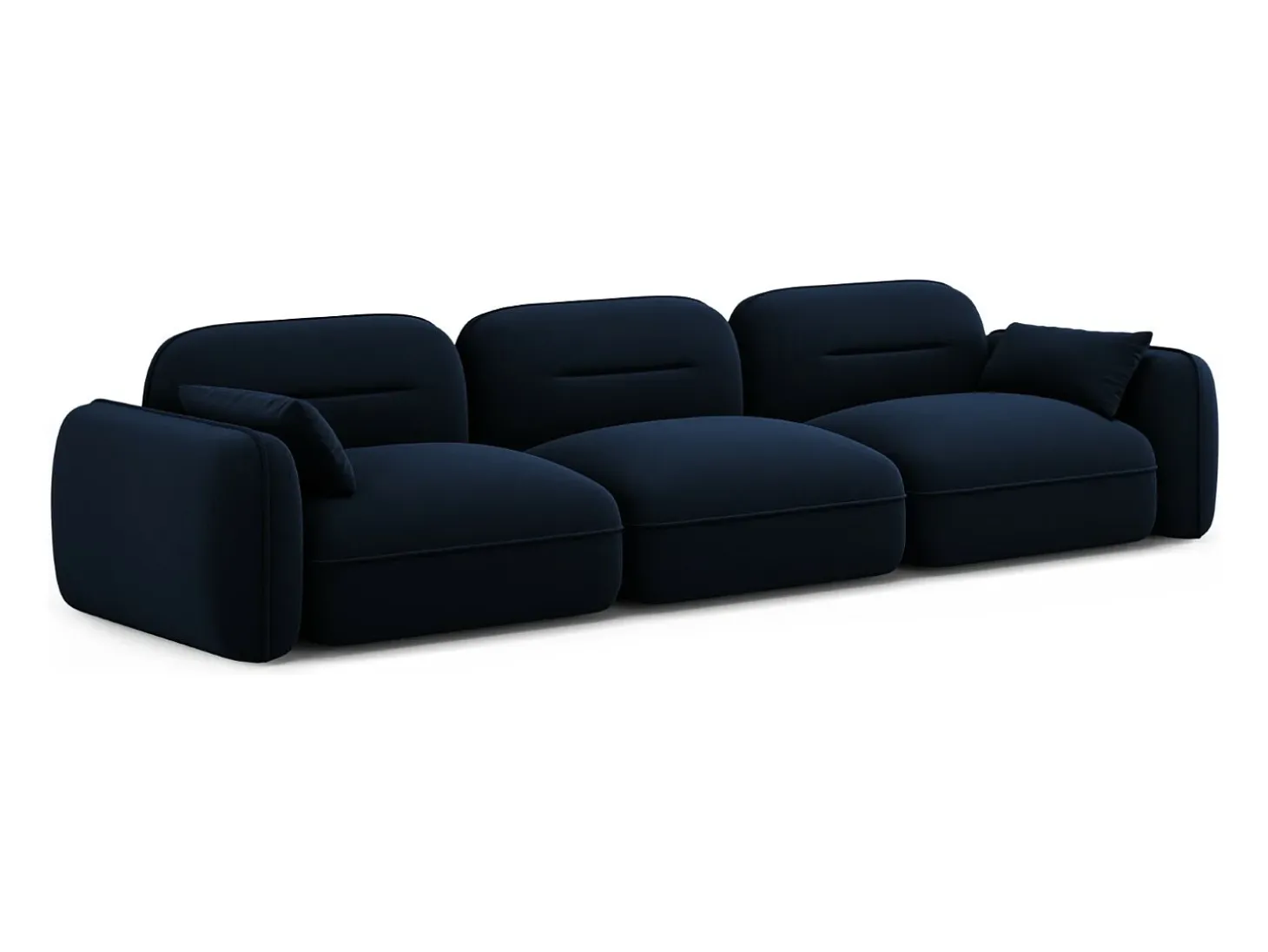 Cosmopolitan Design - Sofá modular "Sydney" 4 lugares em veludo azul real - 320x90x70cm