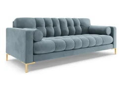 Cosmopolitan Design - Sofá "Bali" 3 lugares em veludo azul claro - 177x92x75cm