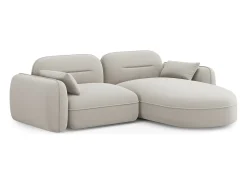 Cosmopolitan Design - Sofá modular de canto direito "Sydney" 3 lugares em veludo bege claro - 230x165x70cm