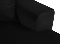 Cosmopolitan Design - Sofá panorâmico convertível esquerdo com caixa de arrumação "Kyoto" 7 lugares em veludo preto - 313x194x88cm