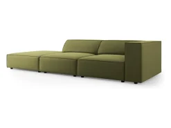 Cosmopolitan Design - Sofá esquerdo "Arendal" 4 lugares em veludo verde claro - 262x102x70cm