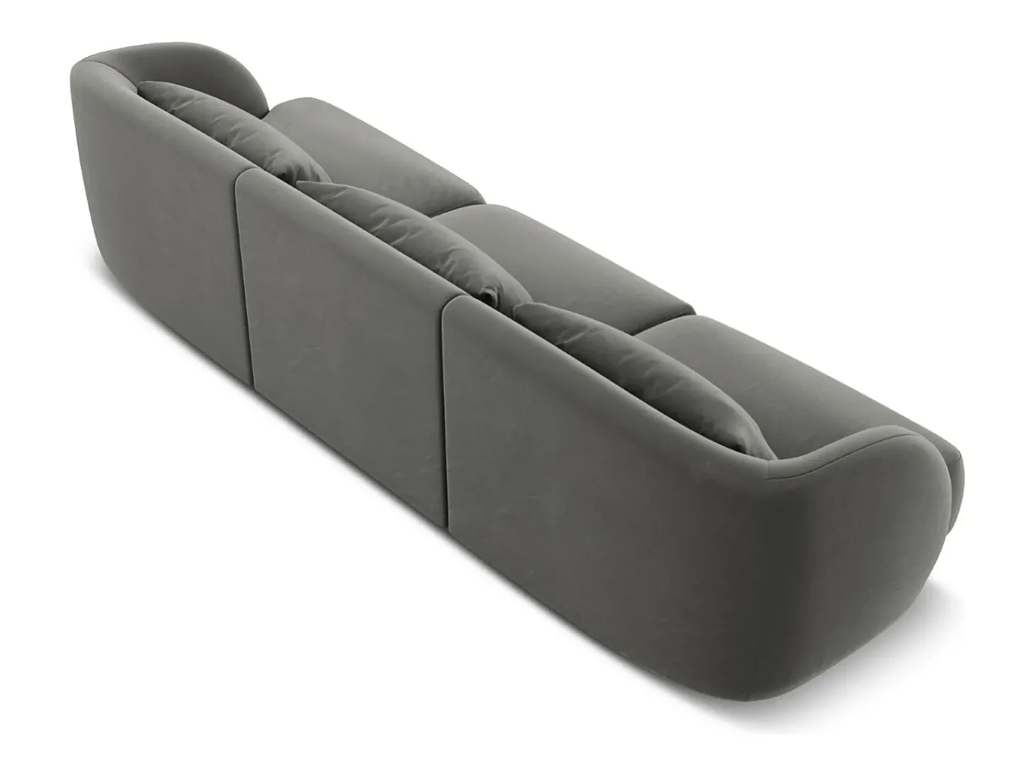 Cosmopolitan Design - Sofá "Tulum" 3 lugares em veludo cinza claro - 255x90x70cm