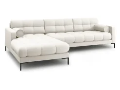 Cosmopolitan Design - Sofá de canto esquerdo "Bali" 5 lugares em tecido estrutural bege claro - 293x185x75cm