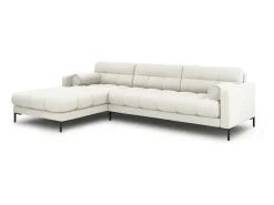 Cosmopolitan Design - Sofá de canto esquerdo "Bali" 5 lugares em tecido estrutural bege claro - 293x185x75cm