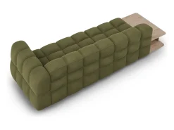 Cosmopolitan Design - Sofá modular virado para a esquerda "Sky" 4 lugares em veludo verde claro - 297x102x75cm