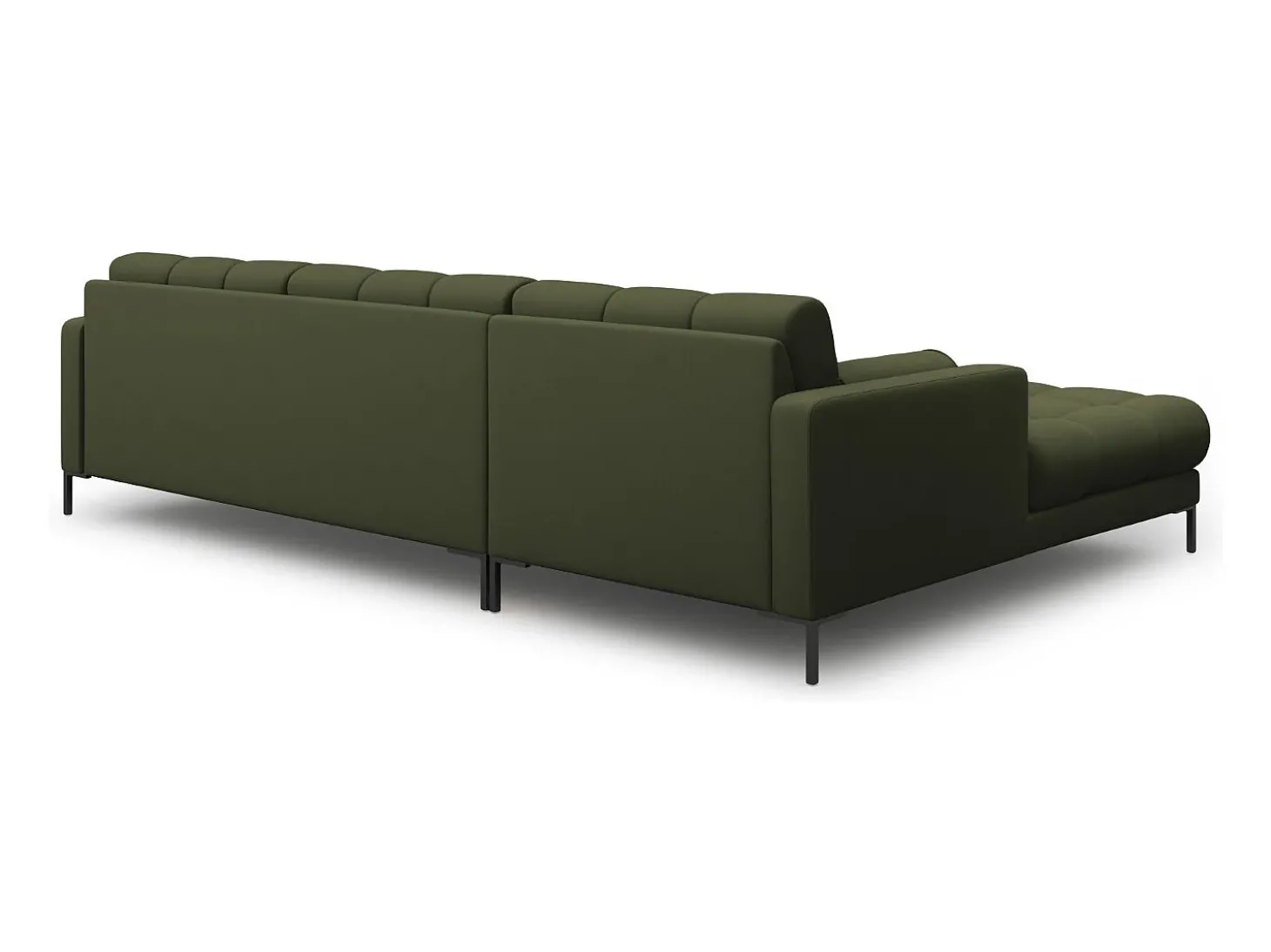Cosmopolitan Design - Sofá de canto esquerdo "Bali" 5 lugares em tecido estrutural verde - 293x185x75cm